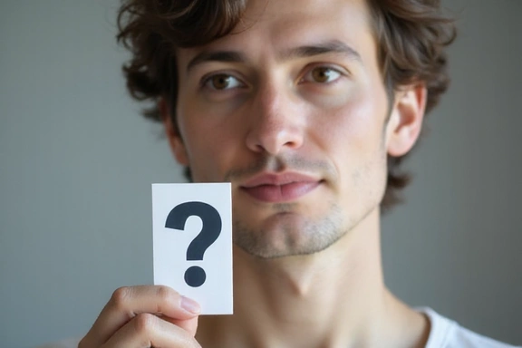 Eine Person, die eine Frage stellt und nachdenkt